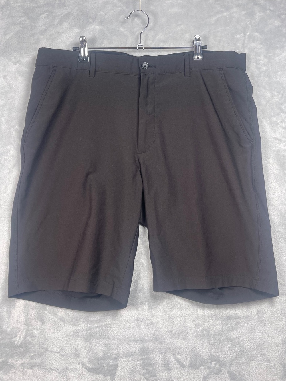 Greg Norman Collection Black Flat-Front Golf Shorts